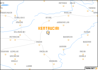 map of Kentaučiai