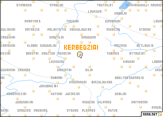 map of Kerbedžiai