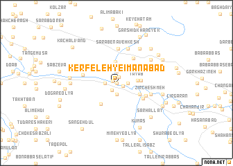 map of Kerfeleh-ye Īmānābād