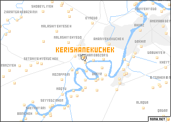 map of Kerīshān-e Kūchek