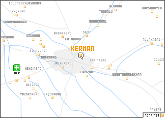 map of Kermān