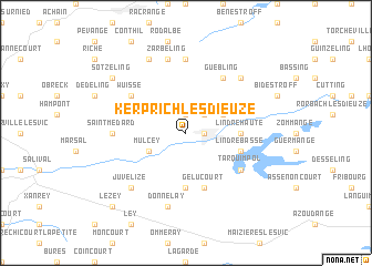 map of Kerprich-lès-Dieuze