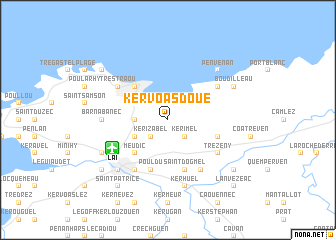 map of Kervoas Doué