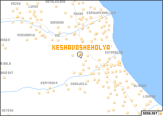 map of Keshāvosheh ‘Olyā