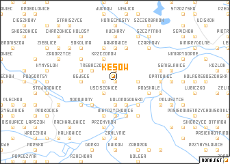 map of Kęsów