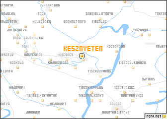 map of Kesznyéten