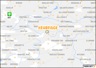 map of Kew Bridge