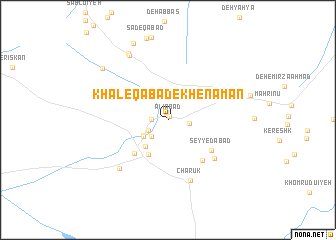 map of Khaleqābād-e Khenāmān