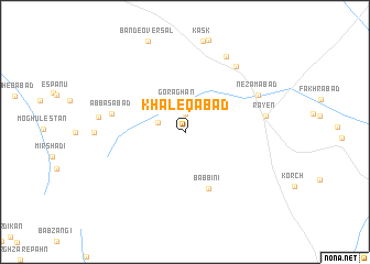 map of Khāleqābād