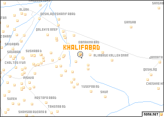 map of Khalīfābād