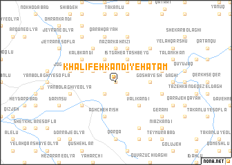 map of Khalīfeh Kandī-ye Ḩātam