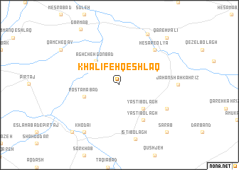 map of Khalīfeh Qeshlāq