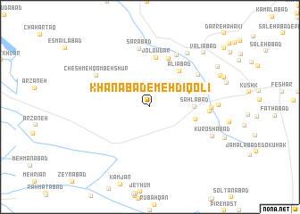 map of Khānābād-e Mehdīqolī