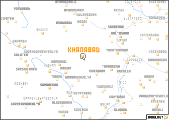 map of Khānābād