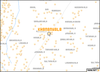 map of Khānānwāla