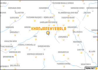 map of Khanjareh-ye Bālā