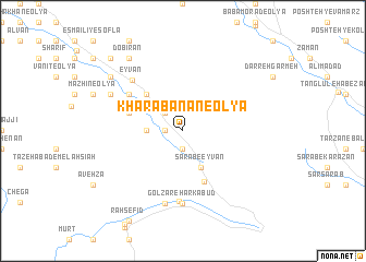 map of Kharābānān-e ‘Olyā