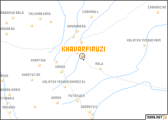 map of Khāvar Fīrūzī