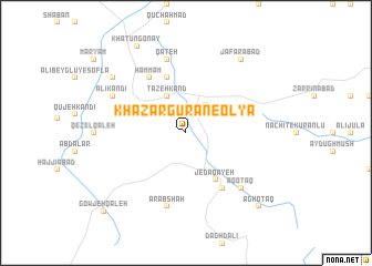 map of Khaẕar Gūrān-e ‘Olyā