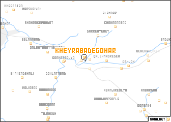 map of Kheyrābād-e Gohar