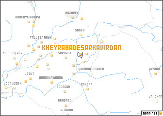 map of Kheyrābād-e Sarkavīrdān