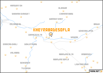 map of Kheyrābād-e Soflá