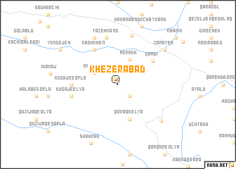 map of Kheẕerābād