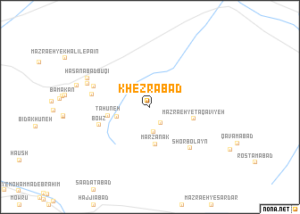 map of Kheẕrābād