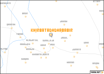 map of Khirbat adh Dhabābīr