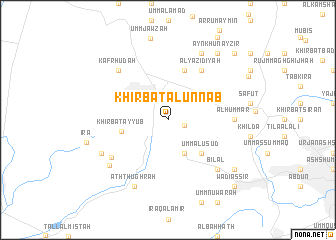 map of Khirbat al ‘Unnāb