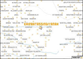 map of Khirbat as Sindiyānah