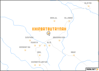 map of Khirbat Buţaynah