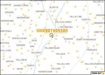 map of Khirbat Ḩassān