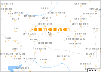 map of Khirbat Ḩuwayshān