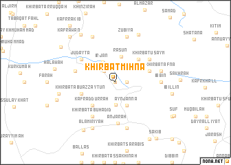 map of Khirbat Miḩnā