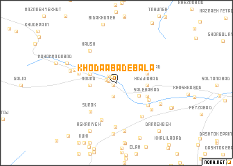 map of Khodāābād-e Bālā