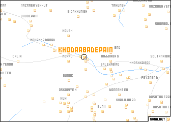 map of Khodāābād-e Pā\