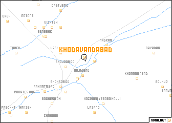 map of Khodāvandābād