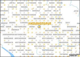 map of Khodāwondpur