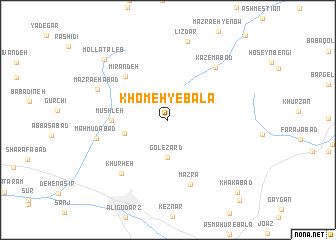 map of Khomeh-ye Bālā