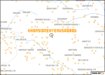 map of Khomsīāneh-ye Mūsáābād