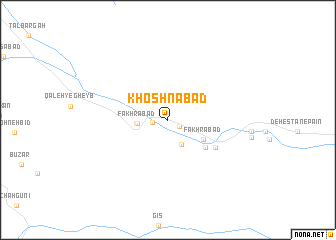 map of Khoshnābād