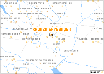 map of Khowzīneh-ye Bāqer