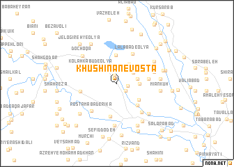map of Khūshīnān-e Vosţá