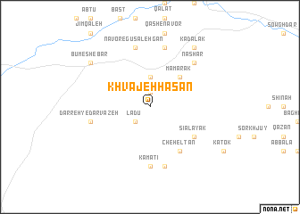 map of Khvājeh Ḩasan