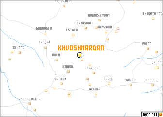 map of Khvosh Mardān