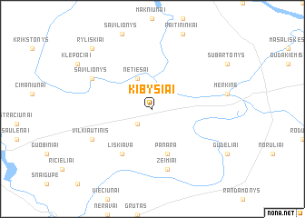 map of Kibyšiai