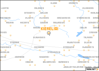 map of Kiemeliai