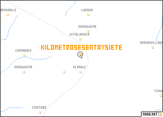 map of Kilómetro Sesenta y Siete