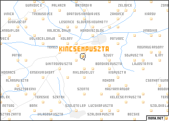 map of Kincsempuszta